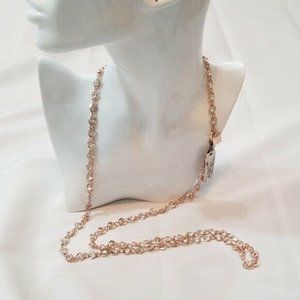 Anne Klein Women's Rose Gold Necklace with Clear S